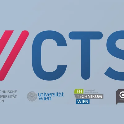 Logo CTS groß, darunter die Logos von TU Wien, Universität Wien, FH Technikum Wien und FH Campus Wien