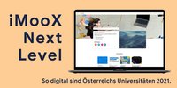 Laptop mit der Startseite von iMooX.at am Bildschirm;