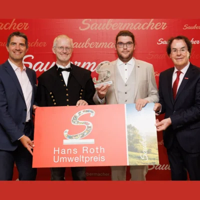 Gruppenfoto mit Ralf Mittermayr, Roland Pomberger, Julian Aberger und Hans Roth.