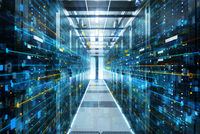 Servergang eines Supercomputers.